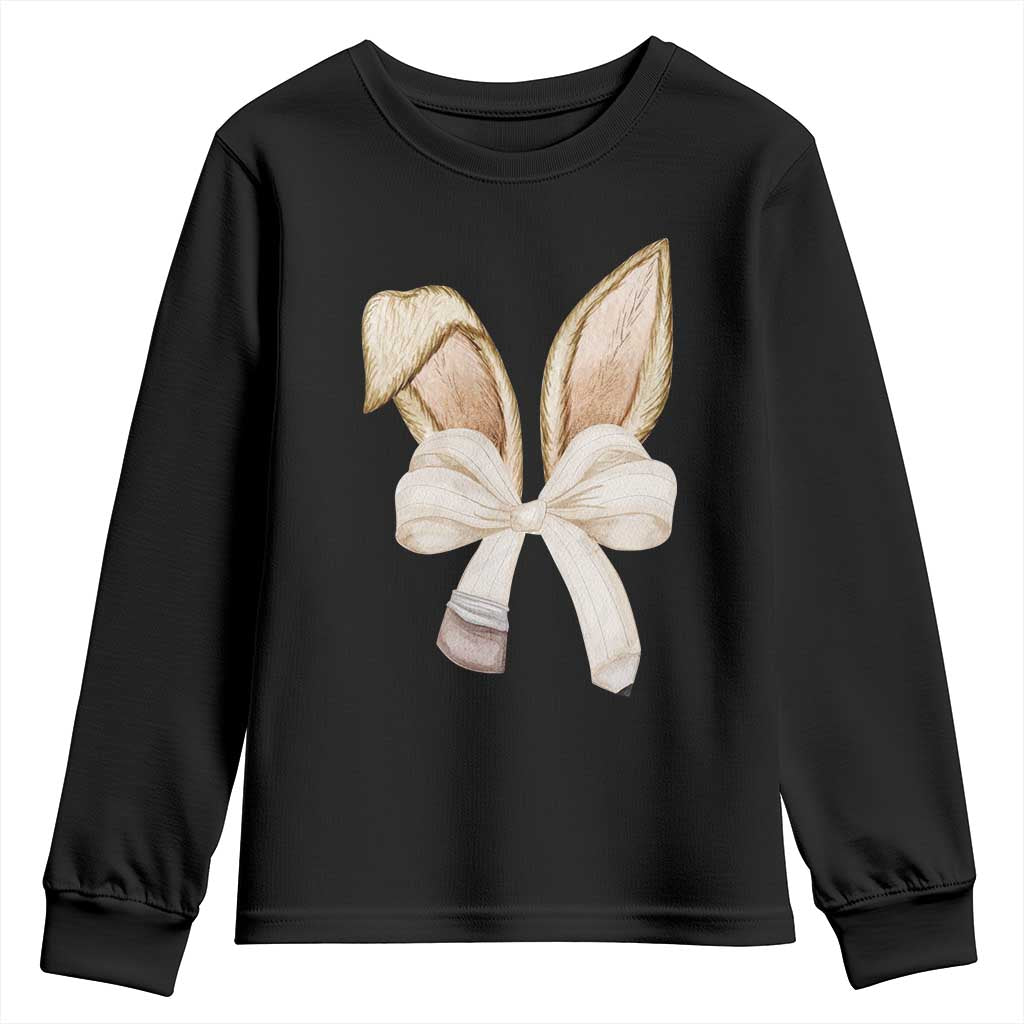 Easter Teachers Bunny Coquette Ears Youth Sweatshirt TS10 Black Print Your Wear