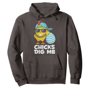 Funny Easter Hoodie Chicks Dig Me TS10 Dark Chocolate Print Your Wear