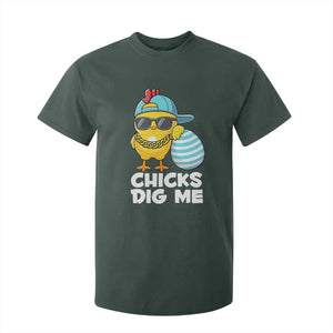 Funny Easter T Shirt For Kid Chicks Dig Me TS10 Dark Forest Green Print Your Wear