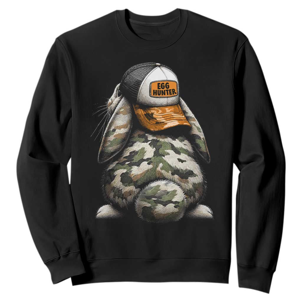 Camo Easter Bunny Sweatshirt Egg Hunter Kids TS10 Black Print Your Wear