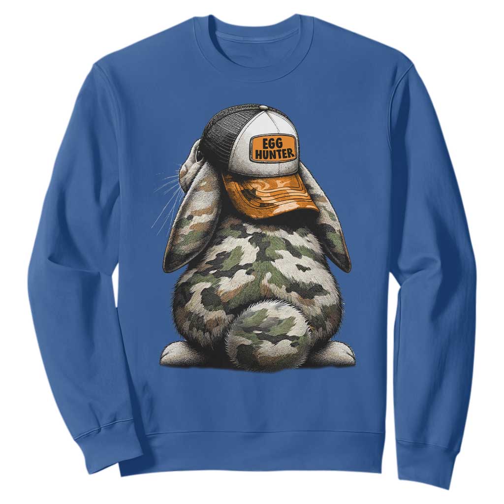 Camo Easter Bunny Sweatshirt Egg Hunter Kids TS10 Royal Blue Print Your Wear