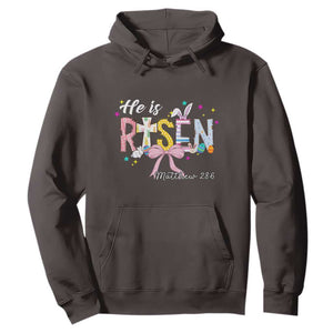 He Is Risen Hoodie Jesus Christian Happy Easter Coquette Cross TS10 Dark Chocolate Print Your Wear