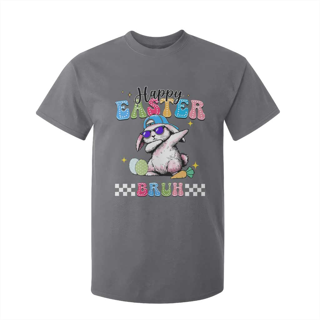 Happy Easter Bruh T Shirt For Kid Bunny Dabbing Rabbit Funny Kids Toddler Boys TS10 Charcoal Print Your Wear
