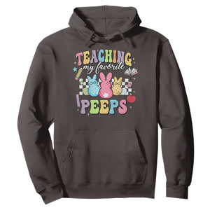 Easter Teacher Hoodie Teaching My Favorire Peeps TS10 Dark Chocolate Print Your Wear