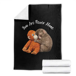 Viral Punch Monkey Throw Blanket Cute Baby Monkey With Plush Toy Animal Lovers TS10 Black Print Your Wear