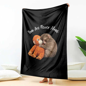 Viral Punch Monkey Throw Blanket Cute Baby Monkey With Plush Toy Animal Lovers TS10 Print Your Wear