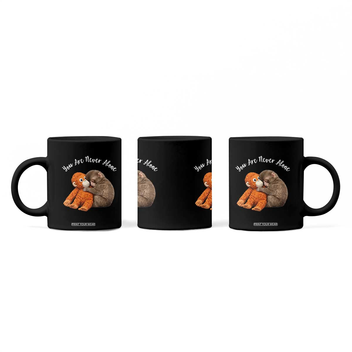 Viral Punch Monkey Coffee Mug Cute Baby Monkey With Plush Toy Animal Lovers TS10 Print Your Wear