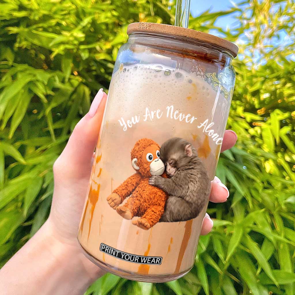Viral Punch Monkey Glass Can Cute Baby Monkey With Plush Toy Animal Lovers TS10 Black Print Your Wear