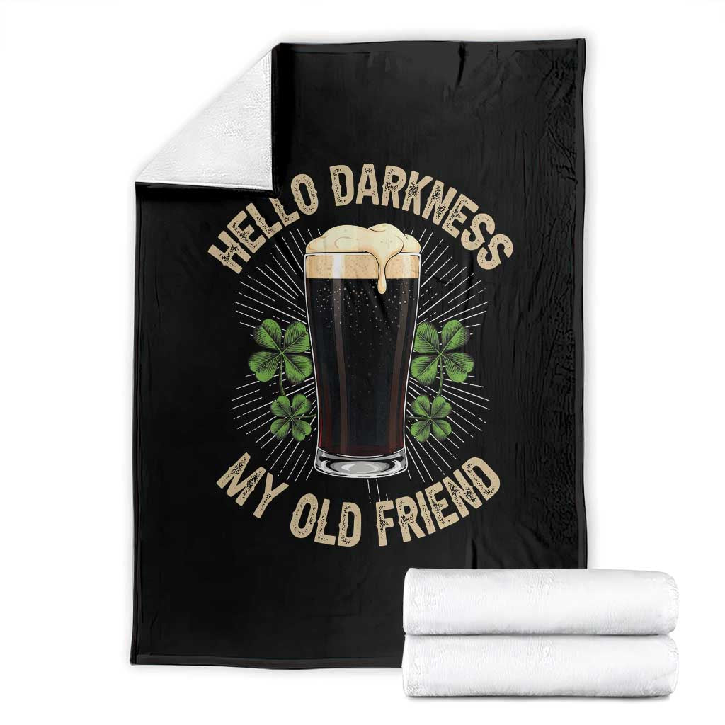 Irish Shamrock Beer Day Throw Blanket Hello Darkness My Old Friend TS10 Black Print Your Wear