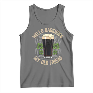 Irish Shamrock Beer Day Tank Top Hello Darkness My Old Friend TS10 Black Heather Print Your Wear