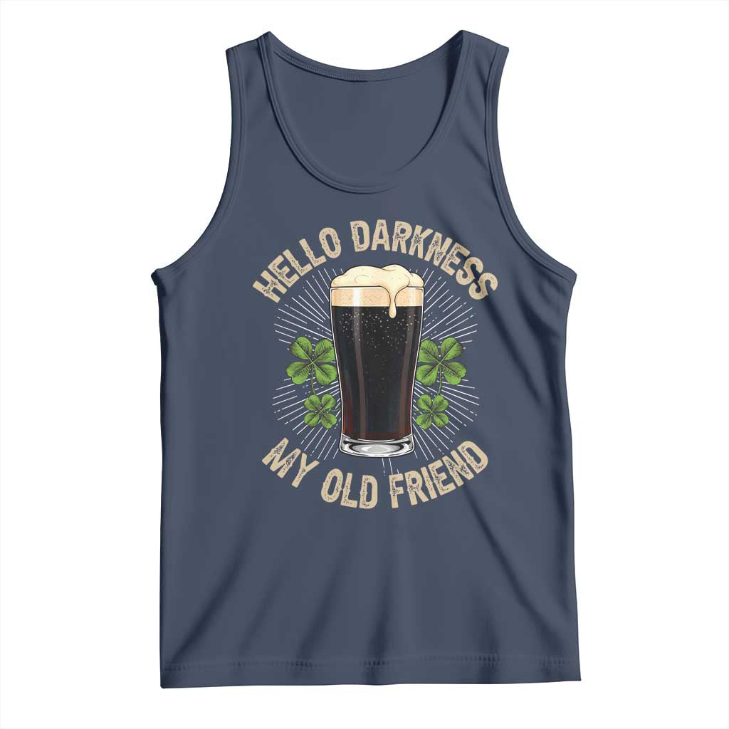 Irish Shamrock Beer Day Tank Top Hello Darkness My Old Friend TS10 Navy Print Your Wear