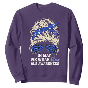 ALS Awareness We Wear Blue In May Sweatshirt TS10 Purple Print Your Wear