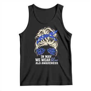 ALS Awareness We Wear Blue In May Tank Top TS10 Black Print Your Wear
