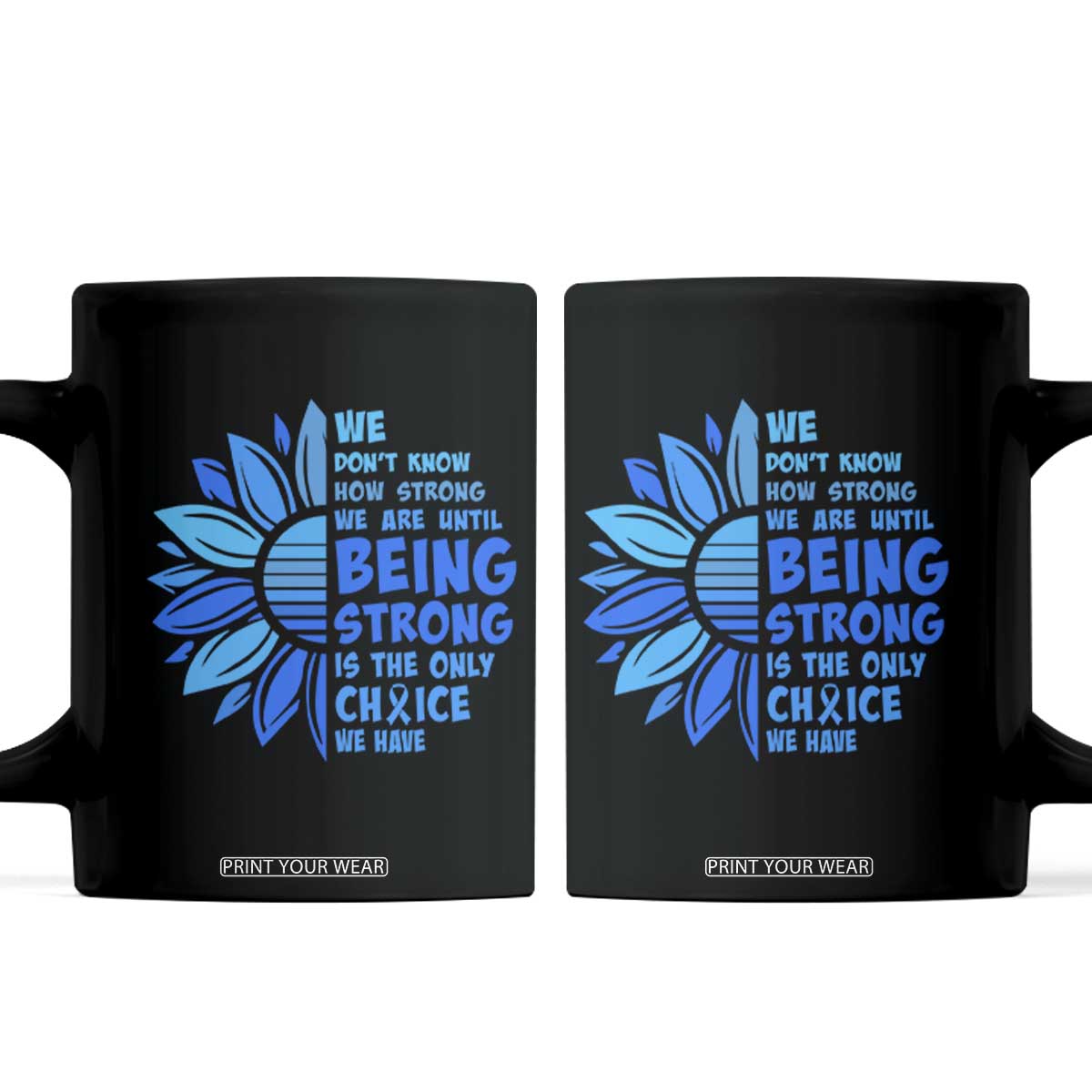 ALS Awareness Coffee Mug Blue Ribbon Stronger Survivor TS10 Black Print Your Wear