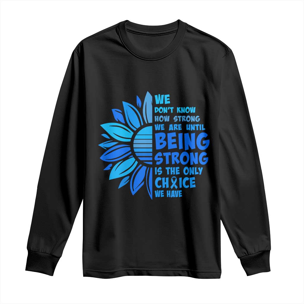 ALS Awareness Long Sleeve Shirt Blue Ribbon Stronger Survivor TS10 Black Print Your Wear