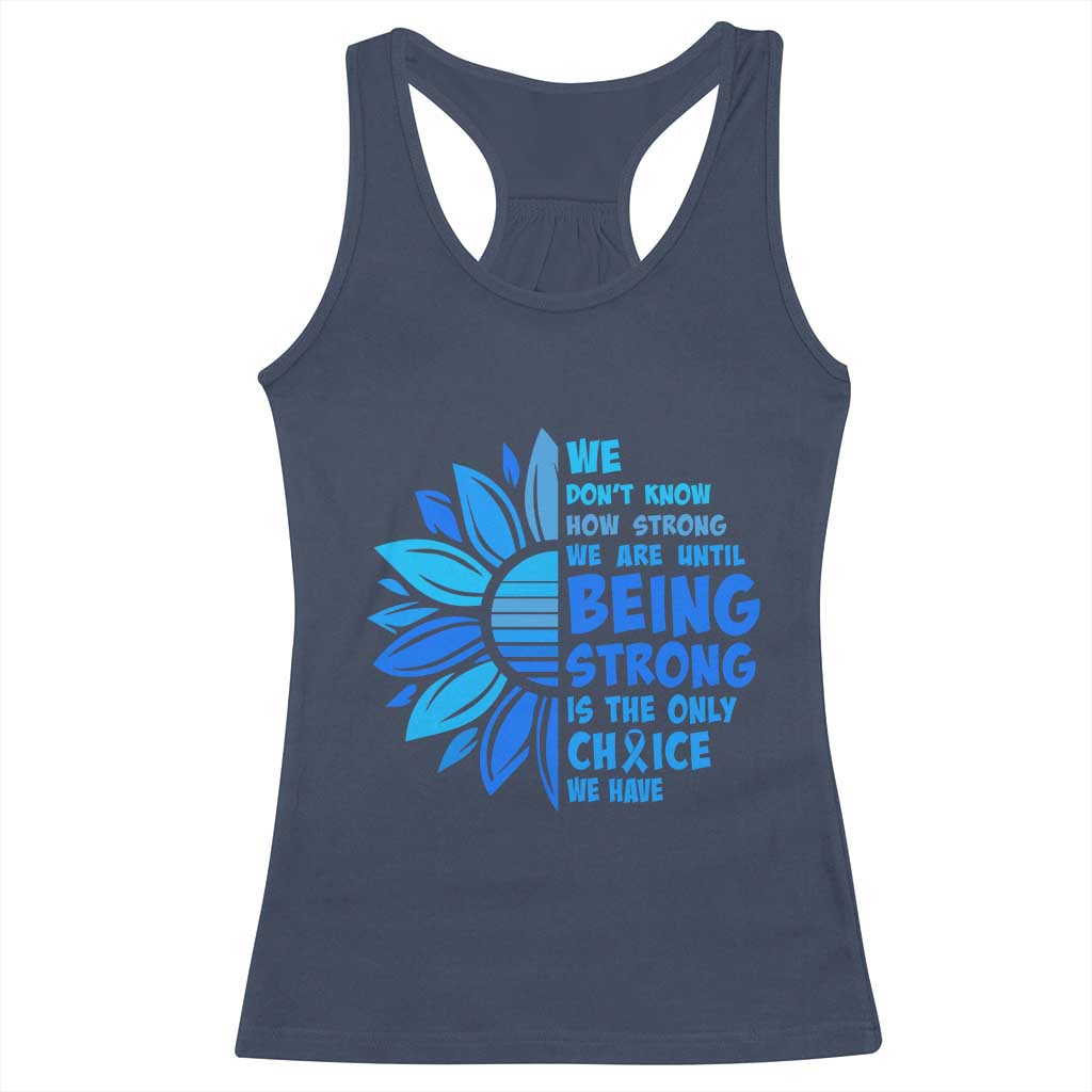ALS Awareness Racerback Tank Top Blue Ribbon Stronger Survivor TS10 Navy Print Your Wear