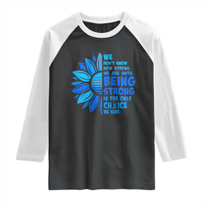ALS Awareness Raglan Shirt Blue Ribbon Stronger Survivor TS10 Black White Print Your Wear