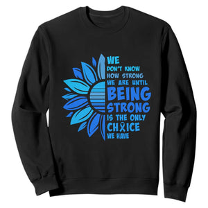 ALS Awareness Sweatshirt Blue Ribbon Stronger Survivor TS10 Black Print Your Wear