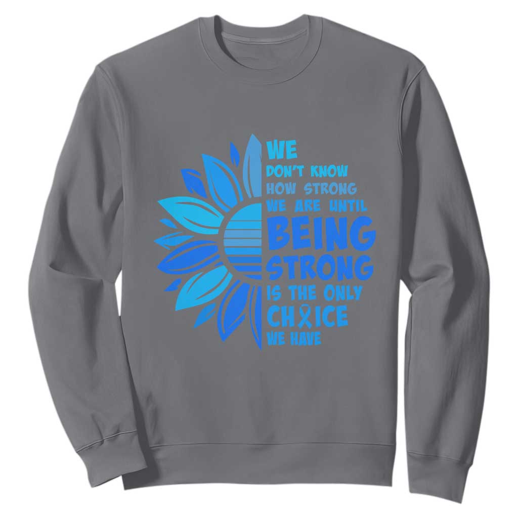ALS Awareness Sweatshirt Blue Ribbon Stronger Survivor TS10 Charcoal Print Your Wear