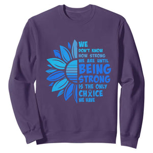 ALS Awareness Sweatshirt Blue Ribbon Stronger Survivor TS10 Purple Print Your Wear