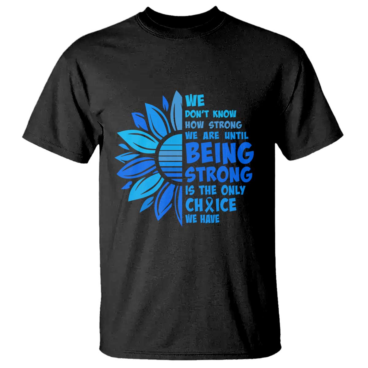 ALS Awareness T Shirt Blue Ribbon Stronger Survivor TS10 Black Print Your Wear
