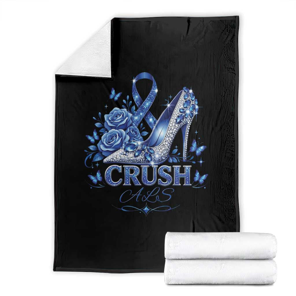 ALS Awareness Throw Blanket Blue Ribbon Women Crush ALS TS10 Black Print Your Wear
