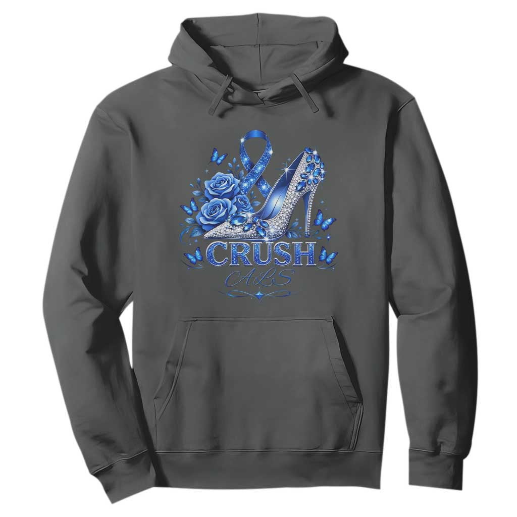 ALS Awareness Hoodie Blue Ribbon Women Crush ALS TS10 Dark Heather Print Your Wear