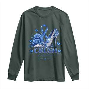 ALS Awareness Long Sleeve Shirt Blue Ribbon Women Crush ALS TS10 Dark Forest Green Print Your Wear