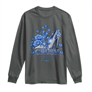 ALS Awareness Long Sleeve Shirt Blue Ribbon Women Crush ALS TS10 Dark Heather Print Your Wear