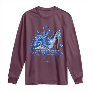 ALS Awareness Long Sleeve Shirt Blue Ribbon Women Crush ALS TS10 Maroon Print Your Wear