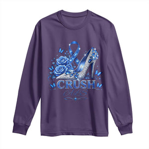 ALS Awareness Long Sleeve Shirt Blue Ribbon Women Crush ALS TS10 Purple Print Your Wear