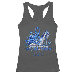 ALS Awareness Racerback Tank Top Blue Ribbon Women Crush ALS TS10 Dark Heather Print Your Wear