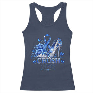 ALS Awareness Racerback Tank Top Blue Ribbon Women Crush ALS TS10 Navy Print Your Wear