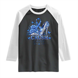 ALS Awareness Raglan Shirt Blue Ribbon Women Crush ALS TS10 Black White Print Your Wear