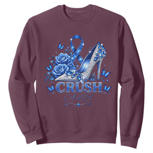 ALS Awareness Sweatshirt Blue Ribbon Women Crush ALS TS10 Maroon Print Your Wear
