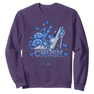 ALS Awareness Sweatshirt Blue Ribbon Women Crush ALS TS10 Purple Print Your Wear