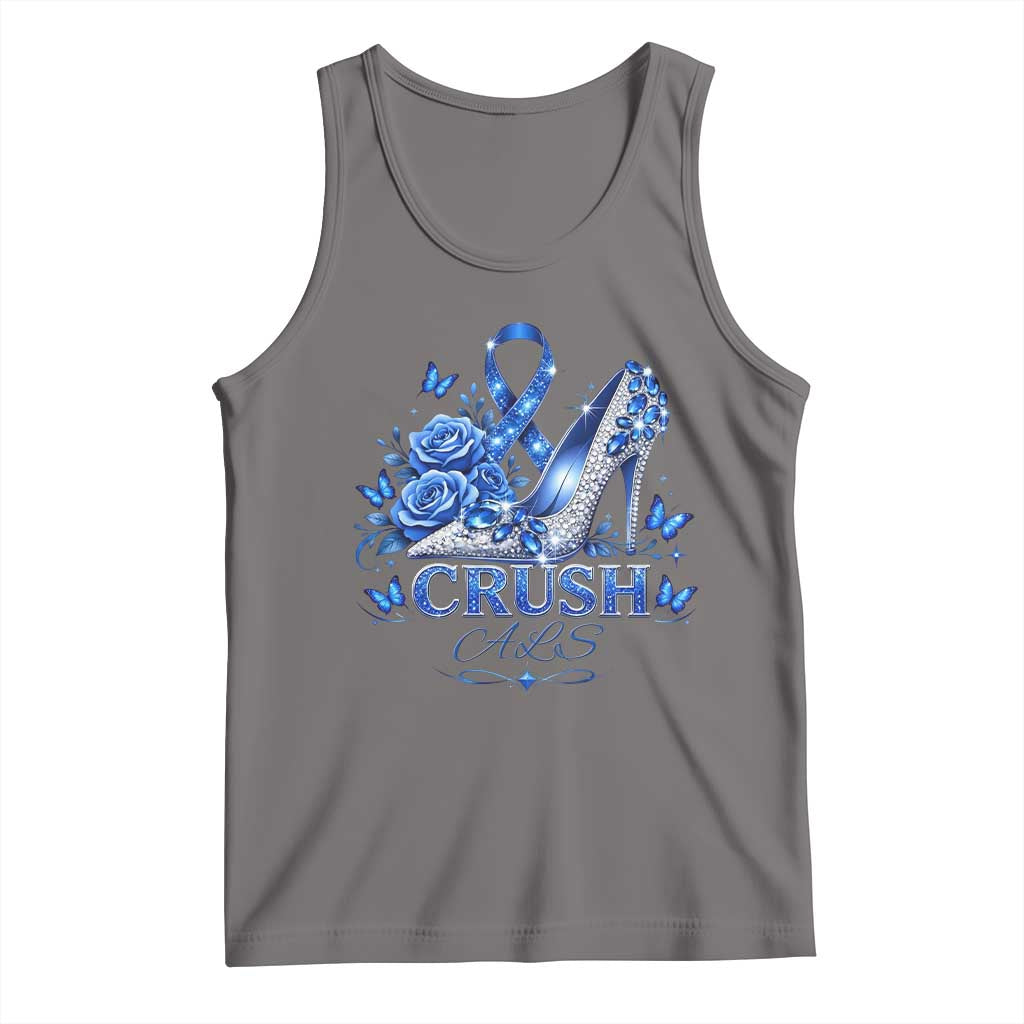 ALS Awareness Tank Top Blue Ribbon Women Crush ALS TS10 Deep Heather Print Your Wear