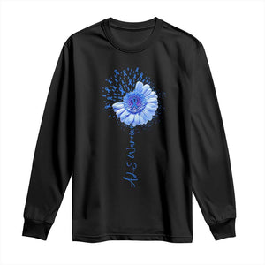 ALS Awareness Long Sleeve Shirt Blue Ribbon Sunflower ALS Warrior TS10 Black Print Your Wear