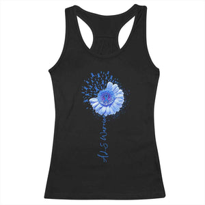 ALS Awareness Racerback Tank Top Blue Ribbon Sunflower ALS Warrior TS10 Black Print Your Wear