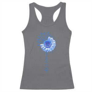 ALS Awareness Racerback Tank Top Blue Ribbon Sunflower ALS Warrior TS10 Charcoal Print Your Wear