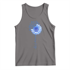 ALS Awareness Tank Top Blue Ribbon Sunflower ALS Warrior TS10 Deep Heather Print Your Wear