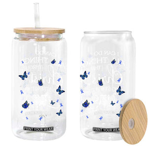 ALS Awareness Glass Can I Can Do All Things Through Christ Butterfly Bible Verse Motivational TS10 Print Your Wear