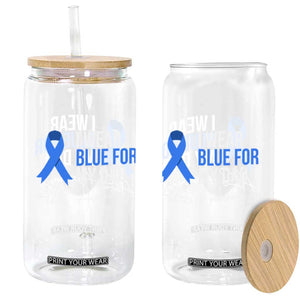 I Wear Blue For My Dad ALS Awareness Glass Can TS10 Print Your Wear