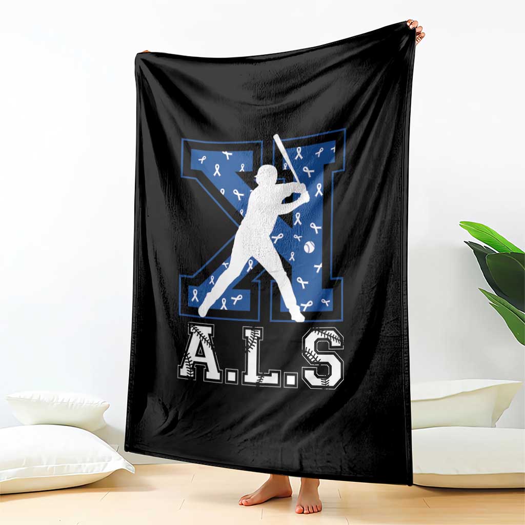 ALS Awareness Throw Blanket Baseball Strike Out ALS Support TS10 Print Your Wear