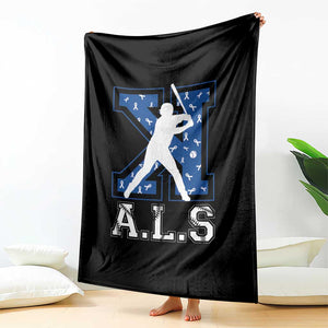 ALS Awareness Throw Blanket Baseball Strike Out ALS Support TS10 Print Your Wear