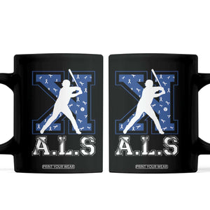 ALS Awareness Coffee Mug Baseball Strike Out ALS Support TS10 Black Print Your Wear