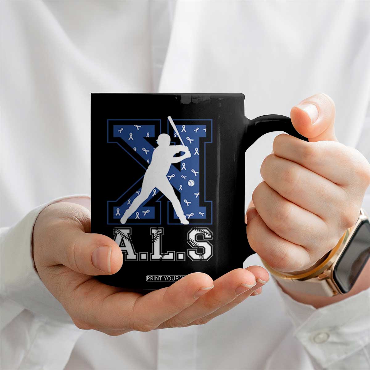 ALS Awareness Coffee Mug Baseball Strike Out ALS Support TS10 Print Your Wear