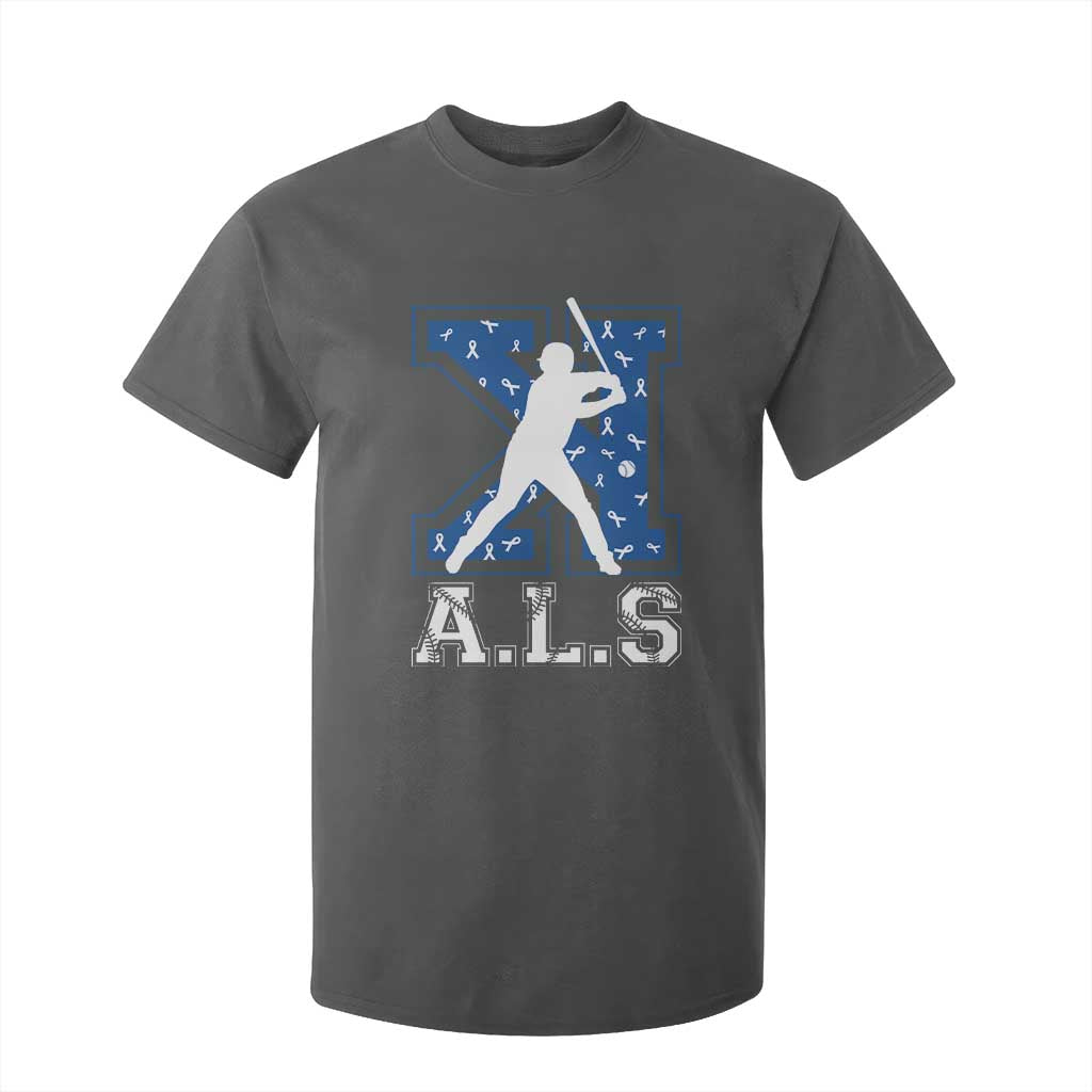 ALS Awareness T Shirt For Kid Baseball Strike Out ALS Support TS10 Dark Heather Print Your Wear