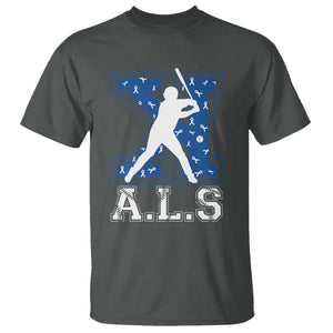 ALS Awareness T Shirt Baseball Strike Out ALS Support TS10 Dark Heather Print Your Wear