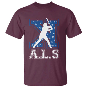 ALS Awareness T Shirt Baseball Strike Out ALS Support TS10 Maroon Print Your Wear